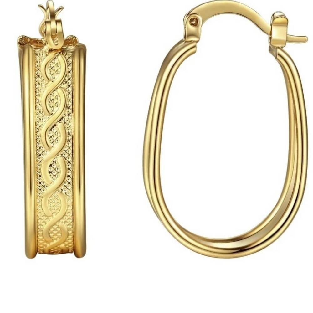 π14k Turkish Oval Hoops - Picture 2 of 6